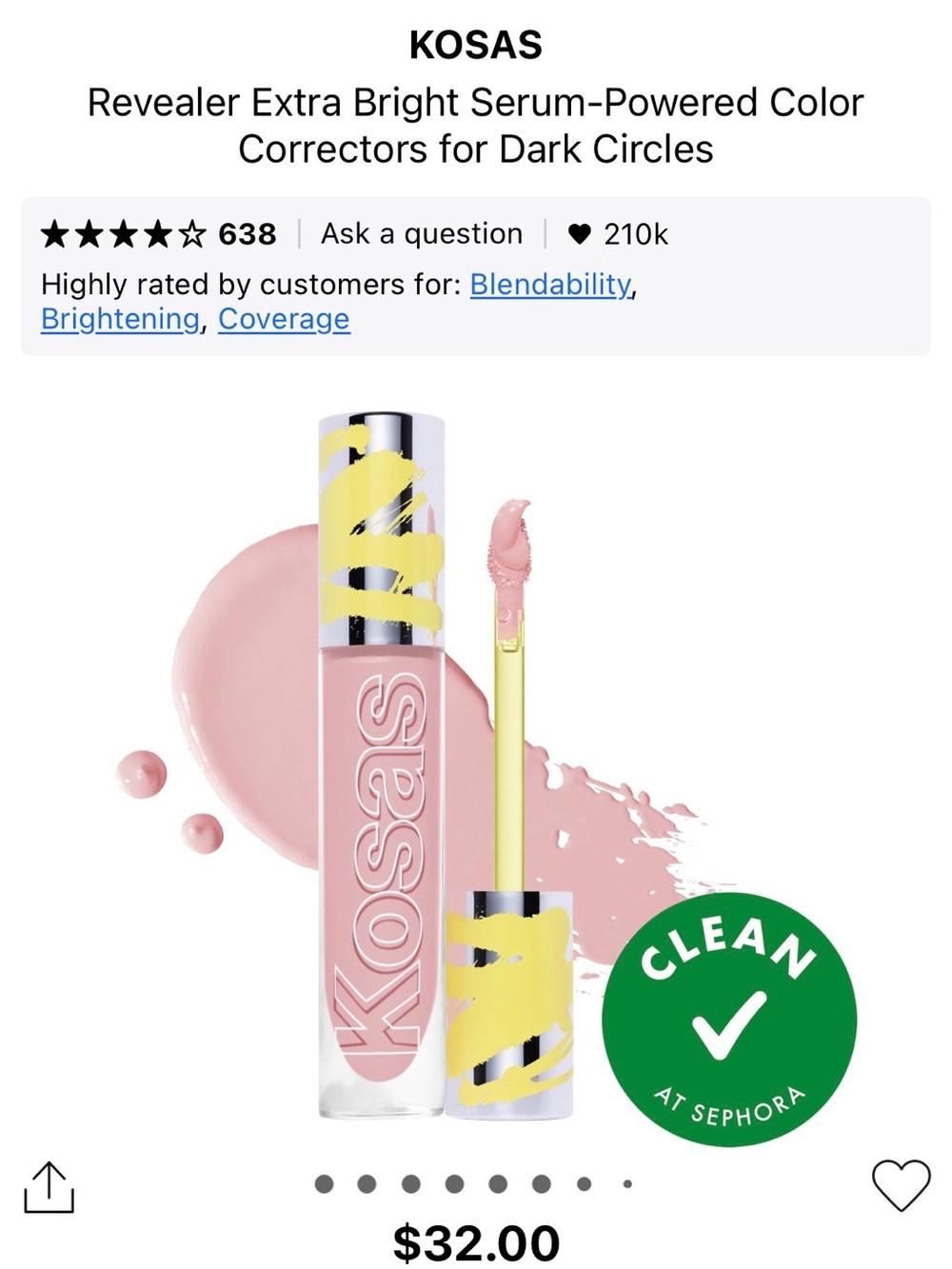 Kosas Revealer Extra Bright Serum-Powered Color Corrector in Magic, a Soft Pink